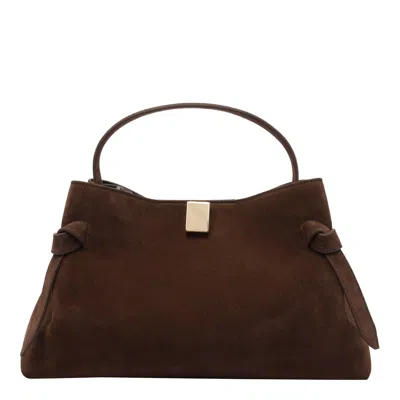Yuzefi Suede Gyoza Handbag In Brown