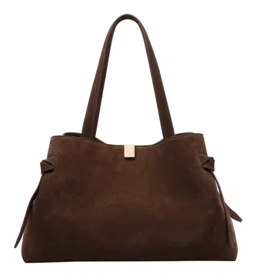 Yuzefi Suede Gyoza Tote Bag In Brown