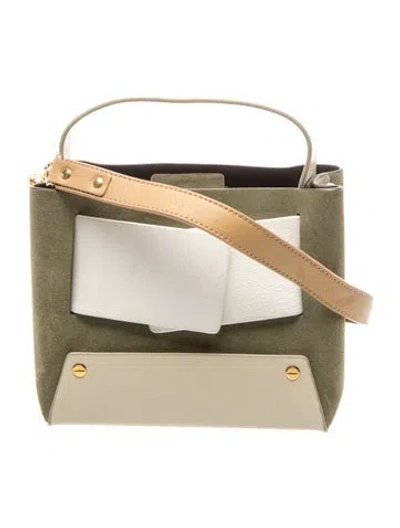Pre-owned Yuzefi Suede Top Handle Bag In Neutrals