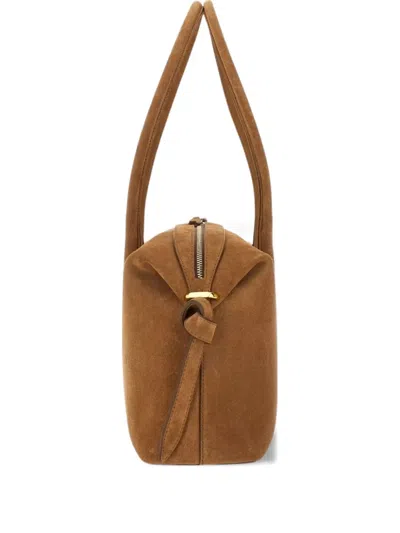 Yuzefi Suede Top-handle Shoulder Bag In Brown