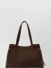 Yuzefi Suede Tote Bag Featuring Knot Handles In Brown