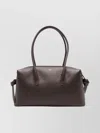 Yuzefi Textured Leather Duffle Bag With Top Handles