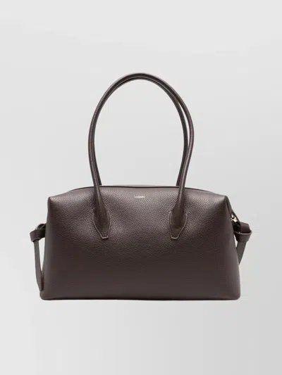 Yuzefi Textured Leather Duffle Bag With Top Handles