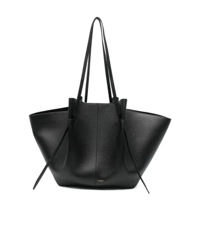 Yuzefi Top Double Handle Tote Bag In Black