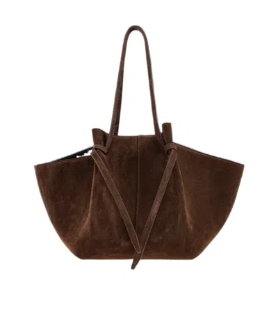 Yuzefi Top Handle Shoulder Bag In Brown