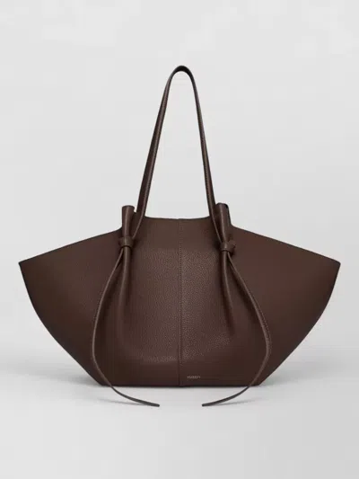 Yuzefi Tote Bag Large Size Top Handles In Brown