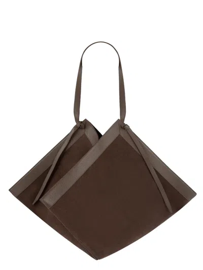 Yuzefi Wonton Large Diamond Silhouette Shoulder Bag In Brown