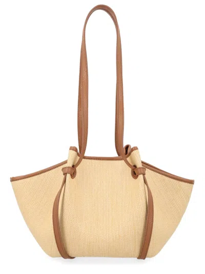 Yuzefi Woven Raffia Mini Shoulder Bag In Blue
