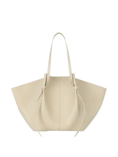 Yuzefi Xl Mochi Leather Shoulder Bag In Neutral