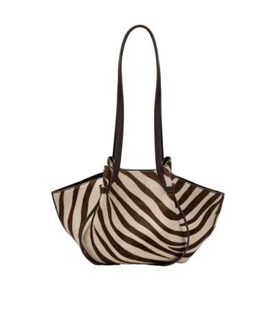 Yuzefi Mochi Zebra-print Shoulder Bag In Brown