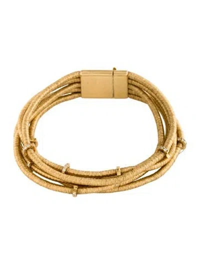 Pre-owned Yvel 18k Diamond Multistand Bracelet In Multicolor