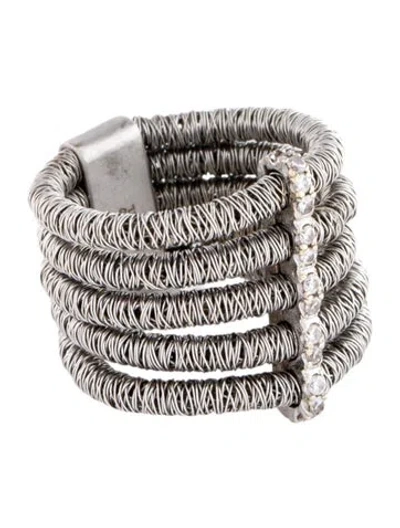 Pre-owned Yvel 18k Diamond Wire Wrap Ring In Multi