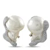 Yvel 18k White Gold 2.15ct Diamond And Baroque Pearl Earrings Yv19-112125 In White