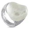 Yvel 18k White Gold 3.20ct Diamond And Baroque Pearl Ring Yv10-112125 In Metallic