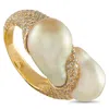 Yvel 18k Yellow Gold 2.0ct Diamond And Baroque Pearl Ring Yv18-112125 In Gold