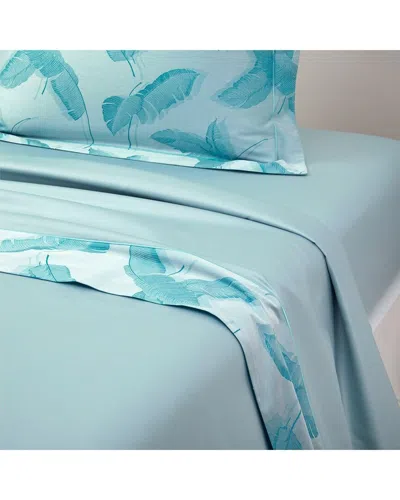 Yves Delorme 300 Thread Count Lecap Flat Sheet In Blue