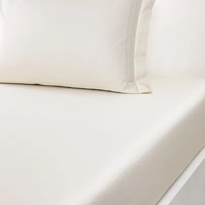 Yves Delorme Adagio Sateen Fitted Sheet, King In White