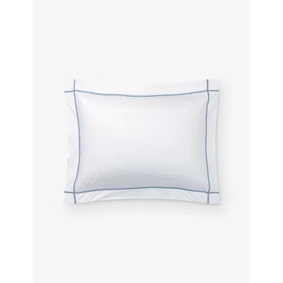 Yves Delorme Athena Celeste Bourdon-stitch Standard Oxford Pima-cotton Pillow Case