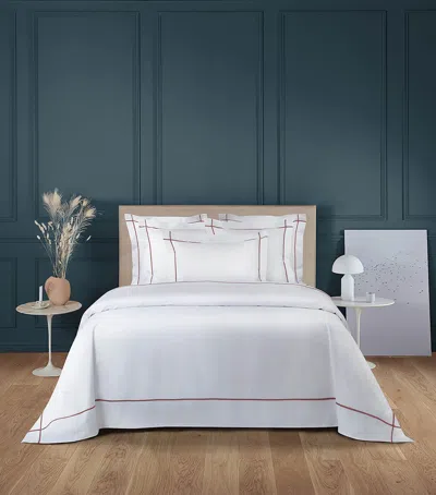 Yves Delorme Athena Santal Super King Flat Sheet In White