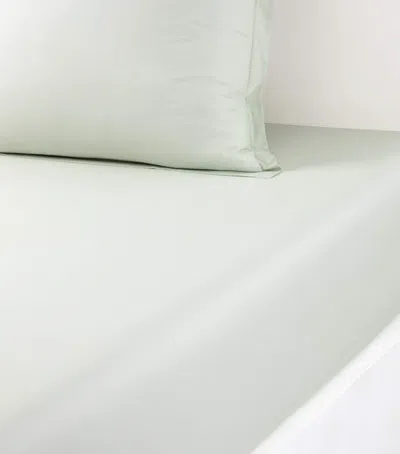 Yves Delorme Batiste Amande Super King Fitted Sheet In Green