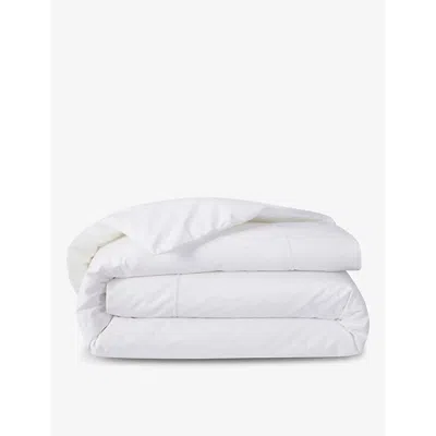 Yves Delorme Blanc Athena Bourdon-stitch Lined Double Pima-cotton Duvet Cover 200cm X 200cm