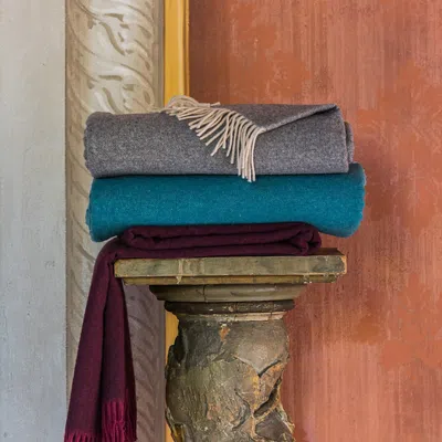 Yves Delorme Club Wool Throw In Multi