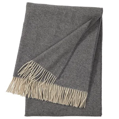Yves Delorme Club Wool Throw In Gray