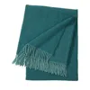 Yves Delorme Club Wool Throw In Paon (deep Teal)