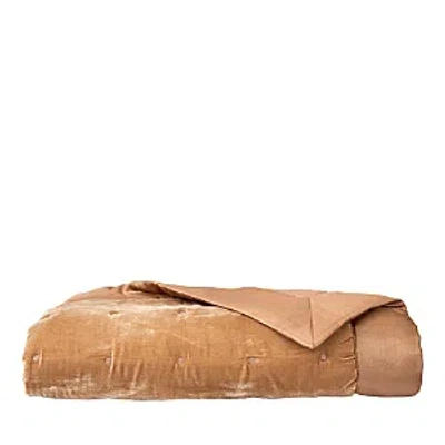 Yves Delorme Cocon Velvet Counterpane Quilt In Brown