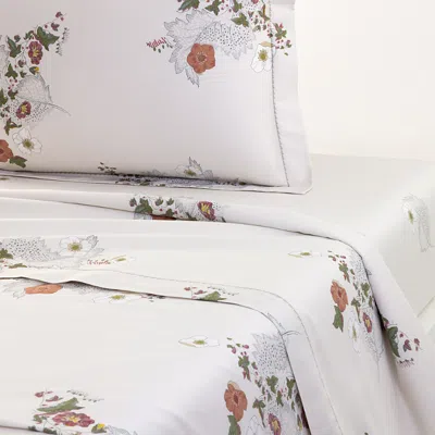 Yves Delorme Corolles Flat Sheet, King In White