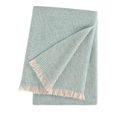 Yves Delorme Cosy Wool Throw In Aqua