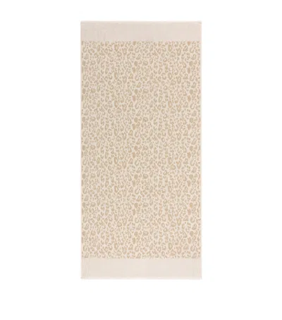 Yves Delorme Cotton Leopard Bath Sheet In Neutral