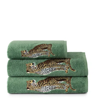 Yves Delorme Cotton-modal Contest Bath Towel In Green