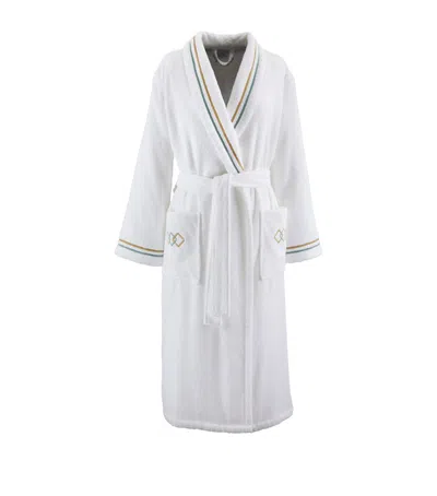 Yves Delorme Cotton-modal Embroidered Villa Bathrobe In White