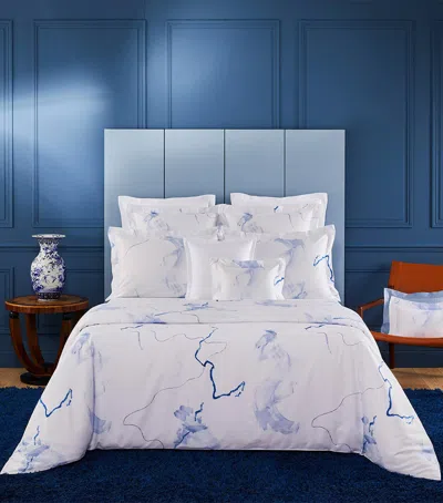 Yves Delorme Couture Ulysse  Flat Sheet In Blue