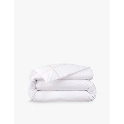 Yves Delorme Dune Athena Bourdon-stitch Pima-cotton Duvet Cover