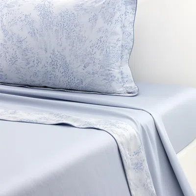 Yves Delorme Ecumes Flat Sheet, King In Blue