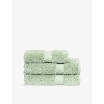 Yves Delorme Étoile Amande Cotton-modal Face Cloth 33 X 33cm In Green