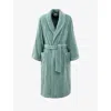 Yves Delorme Etoile Fjord Logo-embroidered Organic Cotton-blend Bathrobe In Fjord