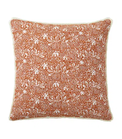 Yves Delorme Eze Square Cushion Cover In Orange