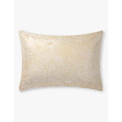 Yves Delorme Faun Faune Faun King Oxford Organic-cotton Pillowcase 50cm X 90cm In Gold