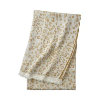 Yves Delorme Fauve Leopard Linen Jacquard Throw In Neutral
