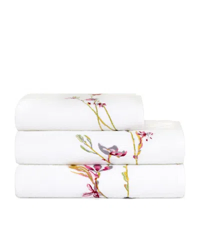 Yves Delorme Floral Gaura Bath Towel In White