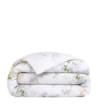 Yves Delorme Floral Orchidee King Duvet Cover In White