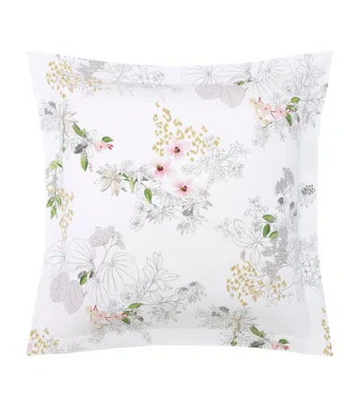 Yves Delorme Floral Orchidee Square Oxford Pillowcase In White