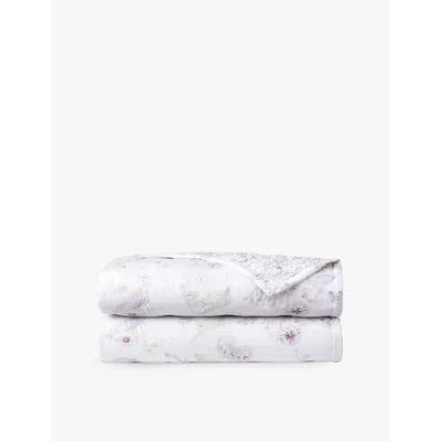 Yves Delorme Givre Floral-print Organic-cotton Bed Cover In Multicoloured