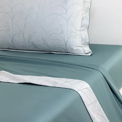 Yves Delorme Graminee Flat Sheet, King In Green