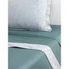 Yves Delorme Graminée Foliage-jacquard Cotton-sateen Flat Sheet Multicoloured In Blue