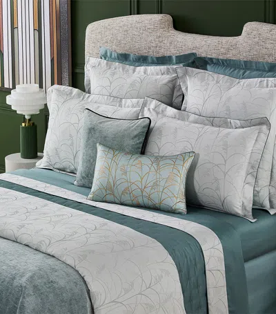 Yves Delorme Graminee Super King Flat Sheet In Green