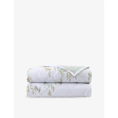 Yves Delorme Green Pollen Quilted Cotton-blend Bedcover In Multi